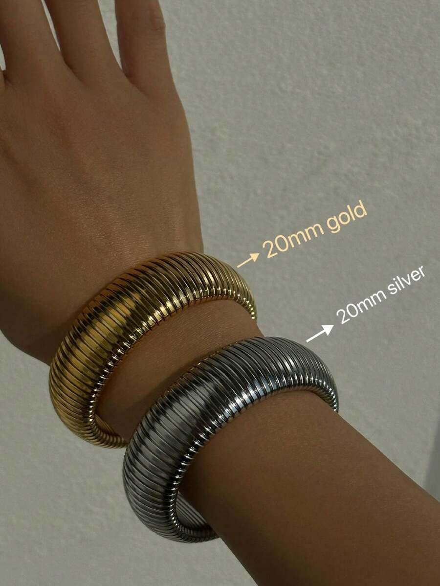 SHEIN ZŁOTA BRANSOLETKA TEKSTURA 2 SZTUKI S07__24