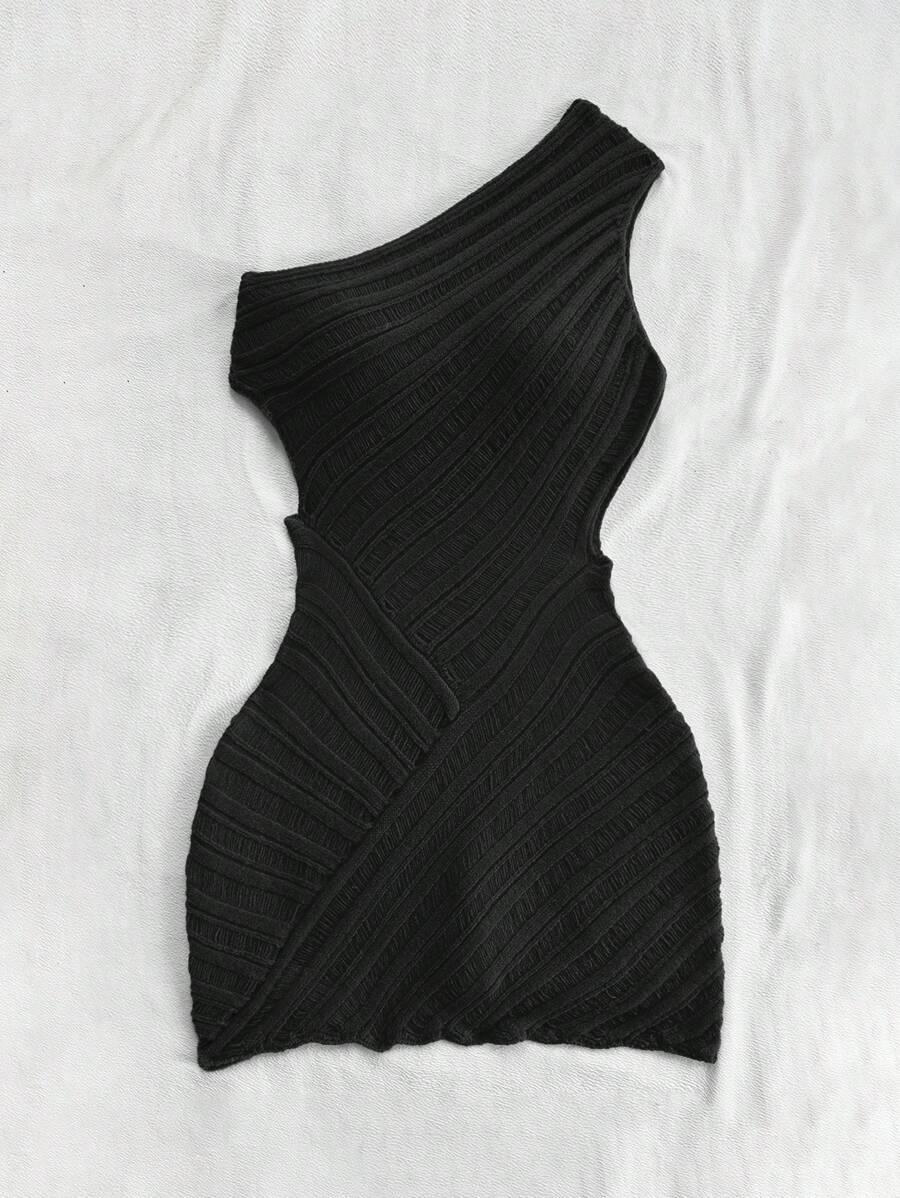 SHEIN CZARNA DZIANINOWA SUKIENKA S06__M