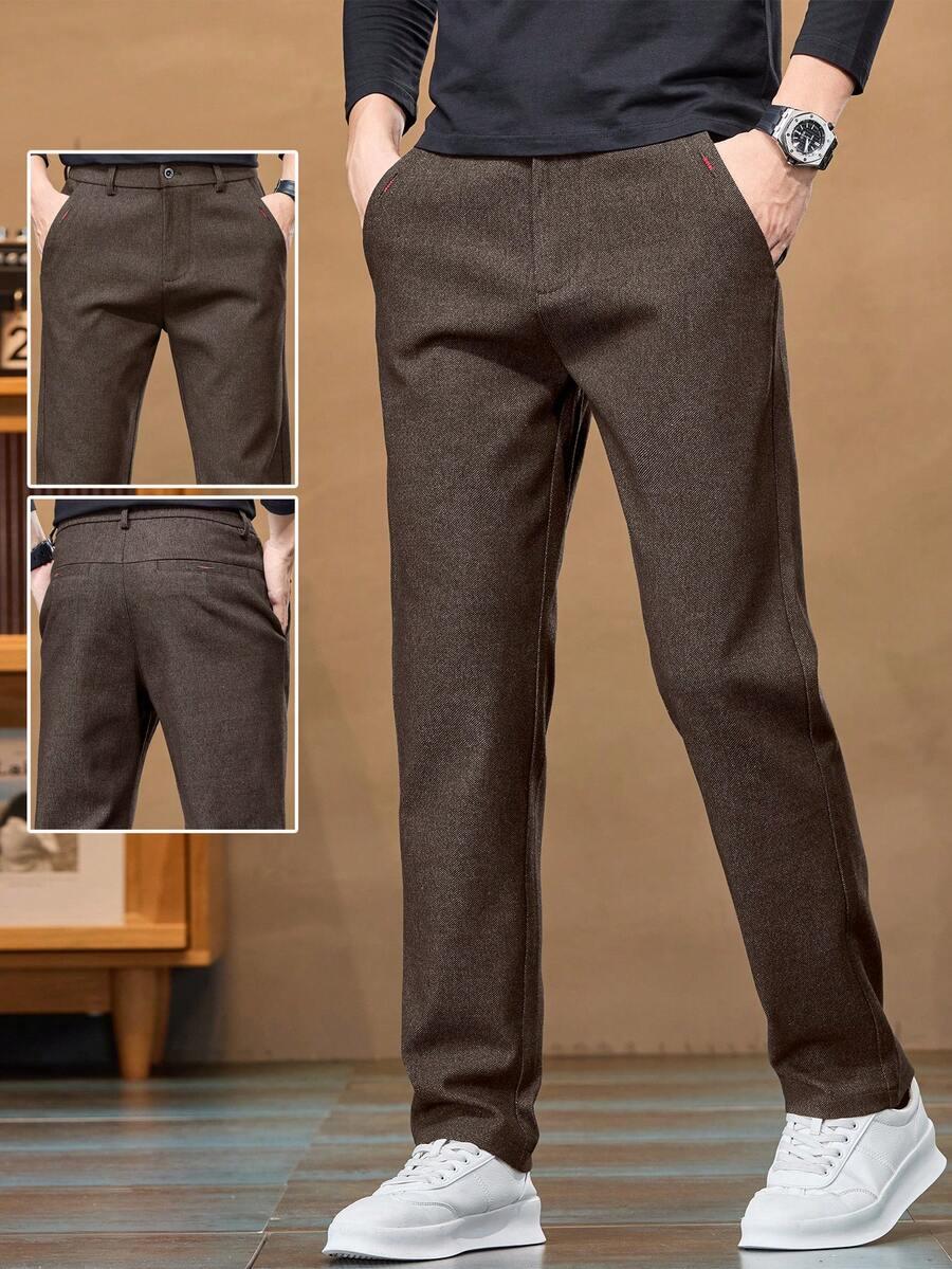SHEIN BRĄZOWE SPODNIE PROSTA NOGAWKA S06__XS