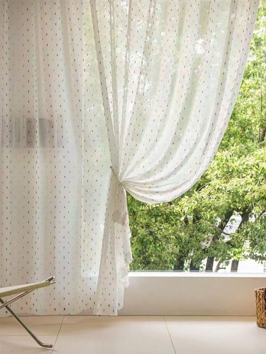 SHEIN BIAŁA ZASŁONA WZÓR S07__100X50