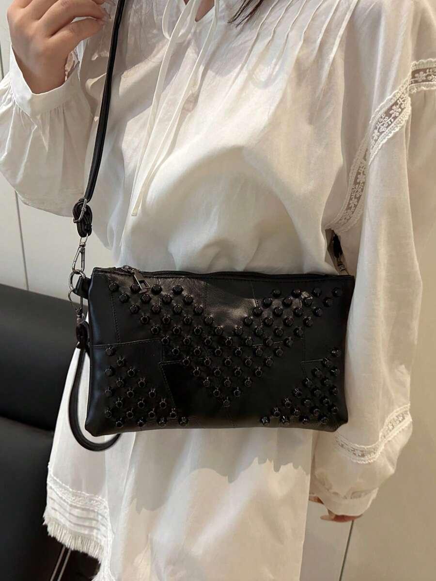 SHEIN CZARNA TOREBKA IMITACJA SKÓRY S07__27X1X17CM