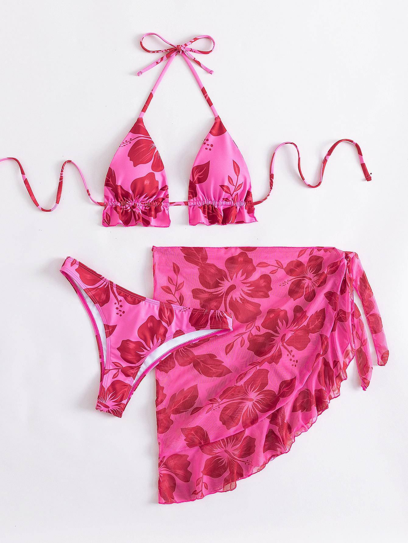 SHEIN DWUCZĘŚCIOWY STRÓJ KĄPIELOWY PAREO S09__L