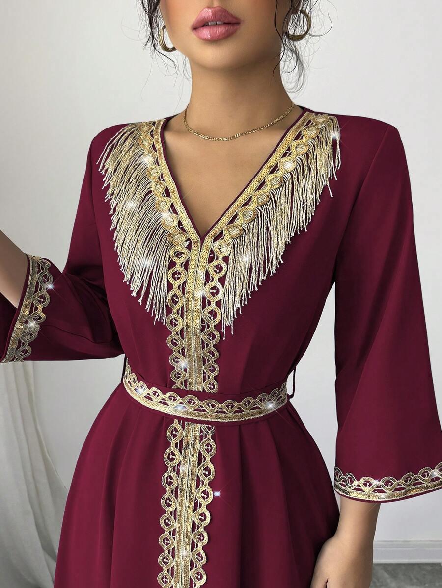 SHEIN CZERWONA MAXI SUKIENKA S06__L