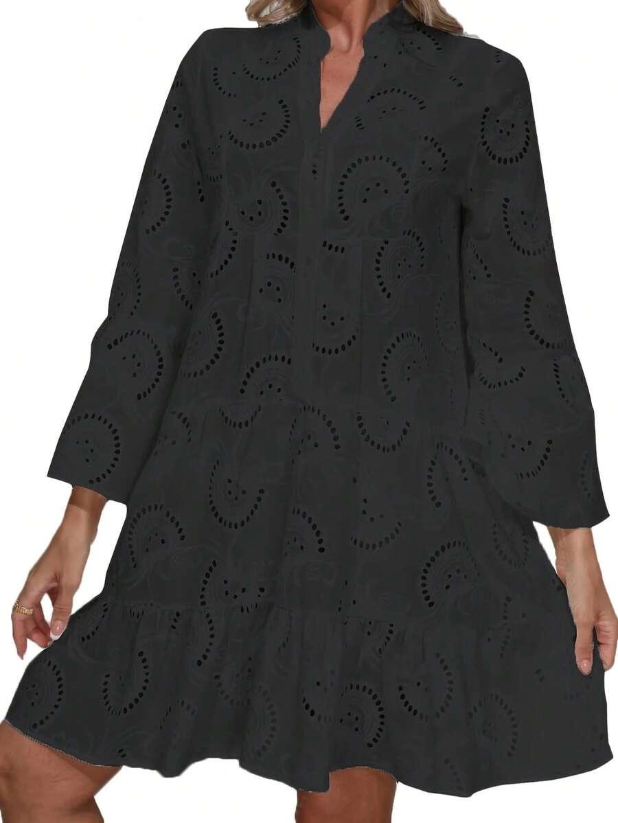 SHEIN CZARNA SUKIENKA GUZIKI S06__L