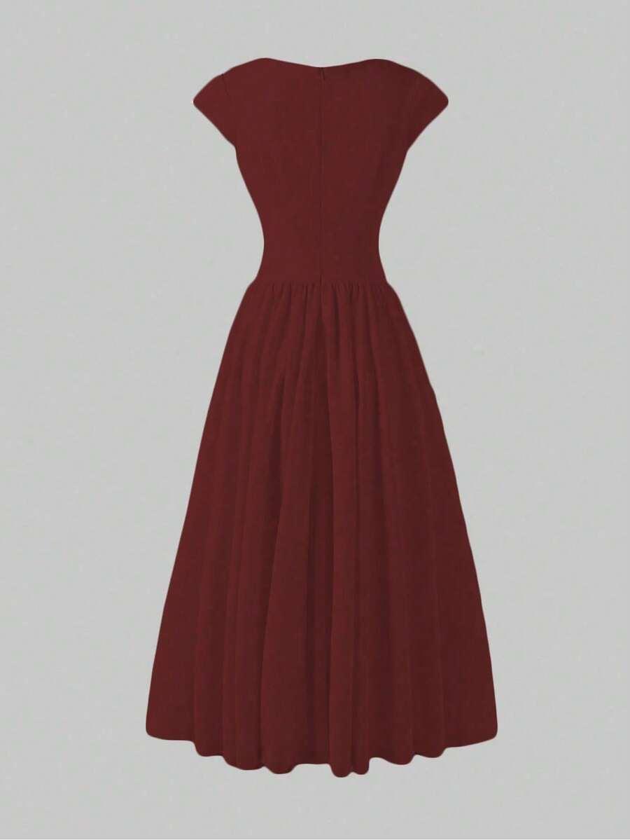 SHEIN BORDOWA SUKIENKA DO POŁOWY ŁYDKI S06__M