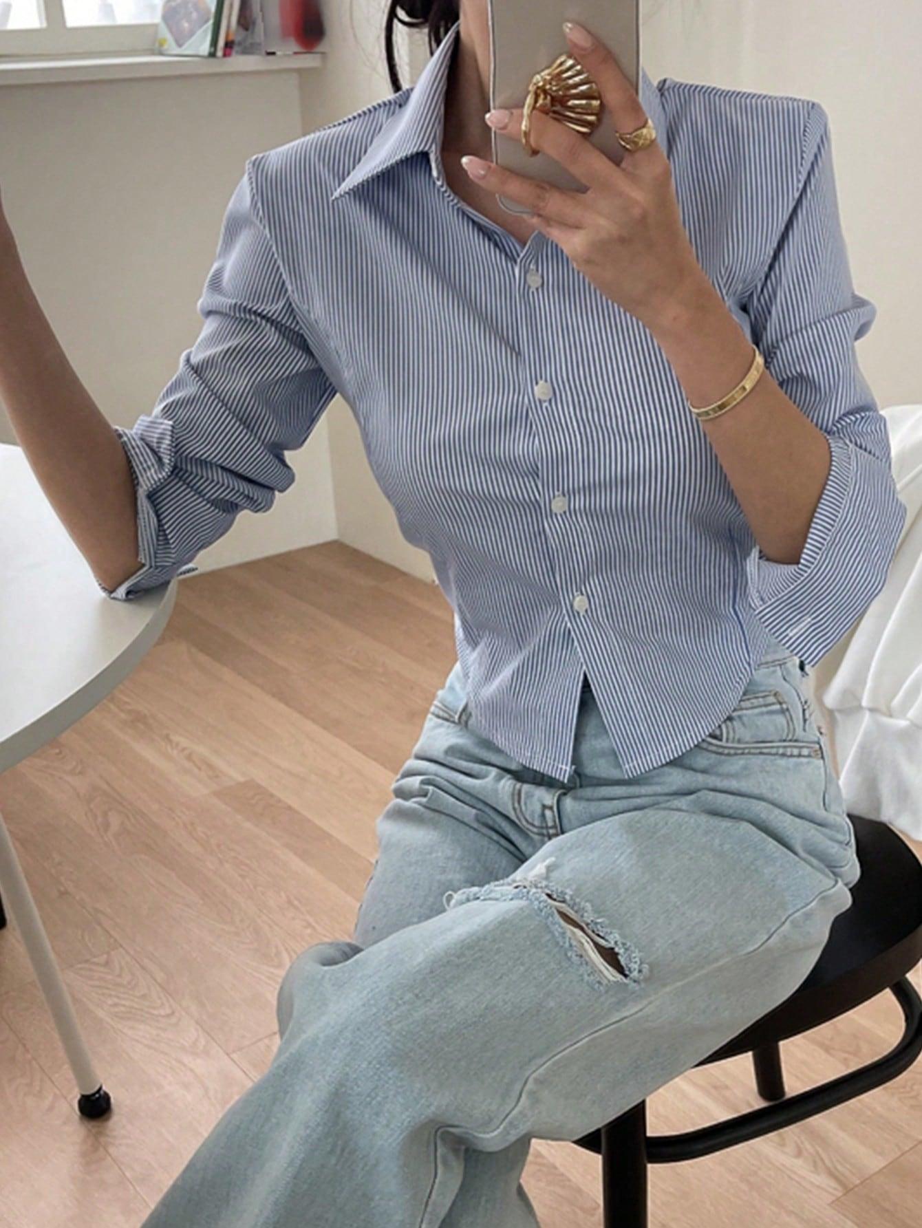 SHEIN NIEBIESKA KOSZULA PASKI S06__M