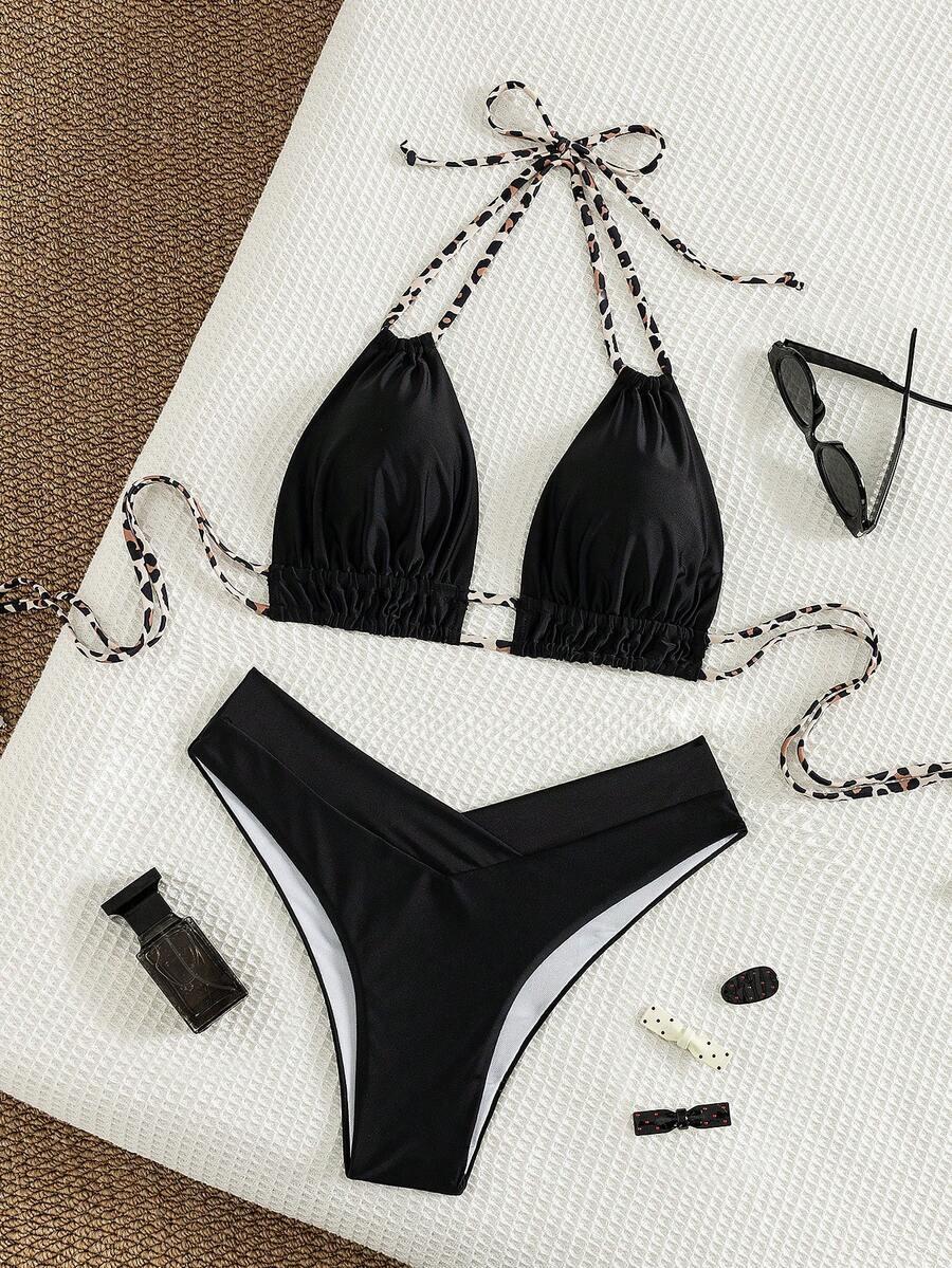 SWIM BASICS DWUCZĘŚCIOWY STRÓJ KĄPIELOWY ANIMAL PRINT S06__M
