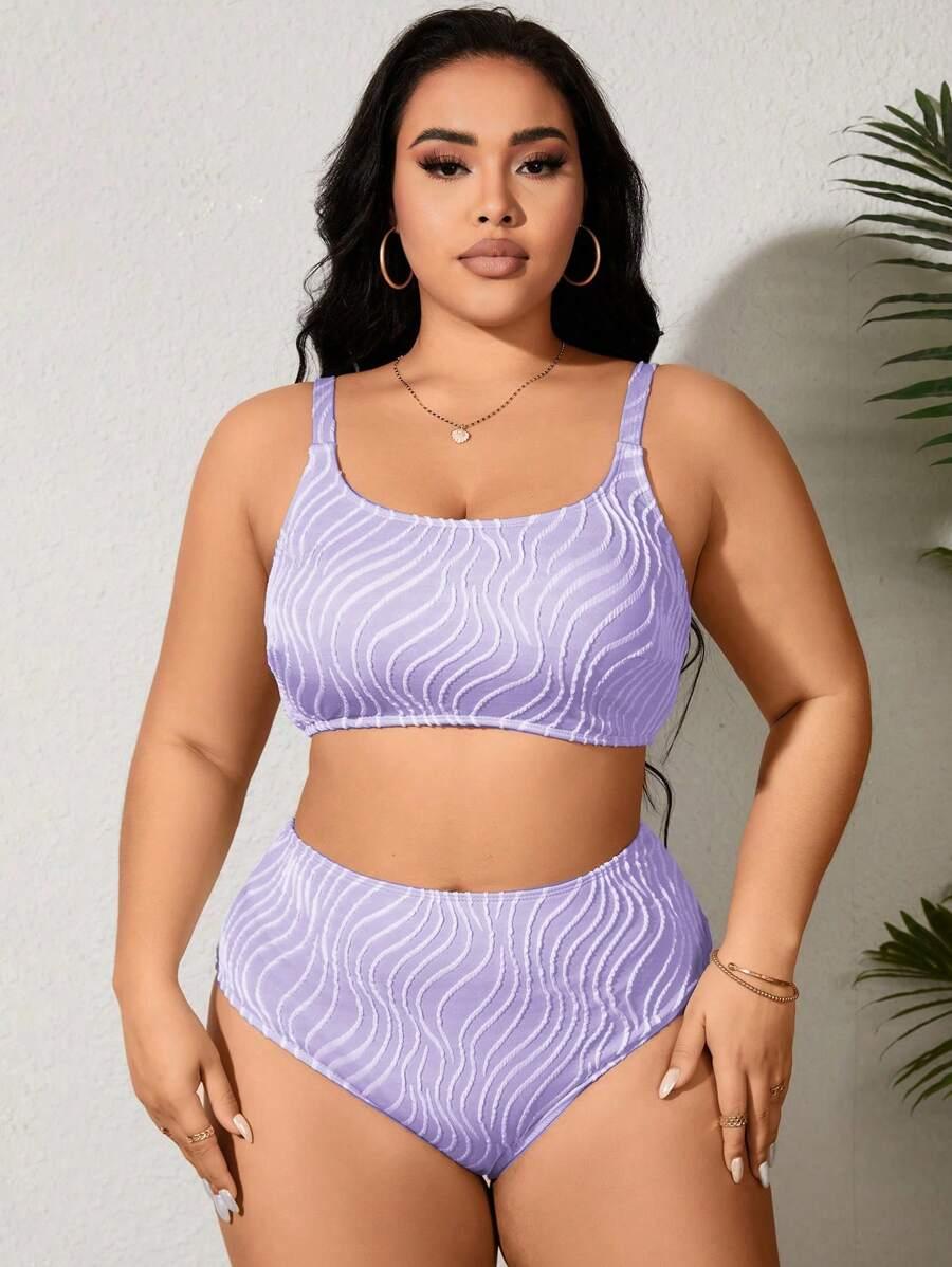 SHEIN FIOLETOWY DWUCZĘŚCIOWY STRÓJ KĄPIELOWY S09__48