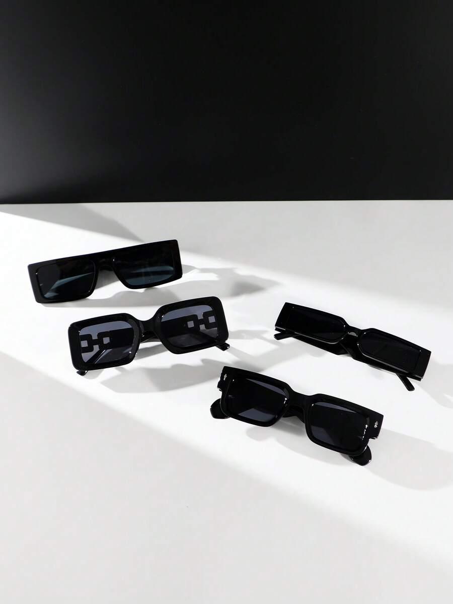 SHEIN CZARNE OKULARY PRZECIWSŁONECZNE 4-PACK S07