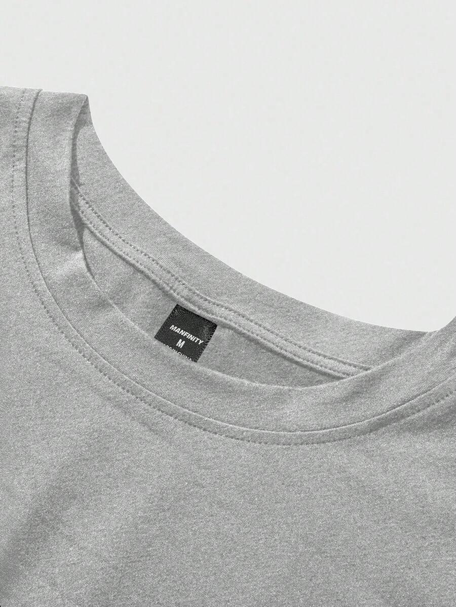 MANFINITY SZARY T-SHIRT NAPIS S06__L