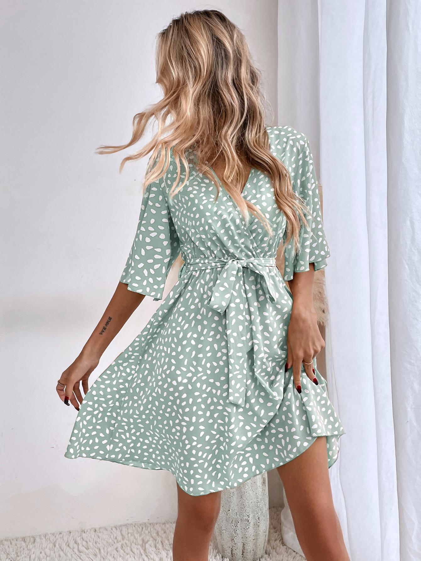 SHEIN ZIELONA SUKIENKA V-NECK S06__S