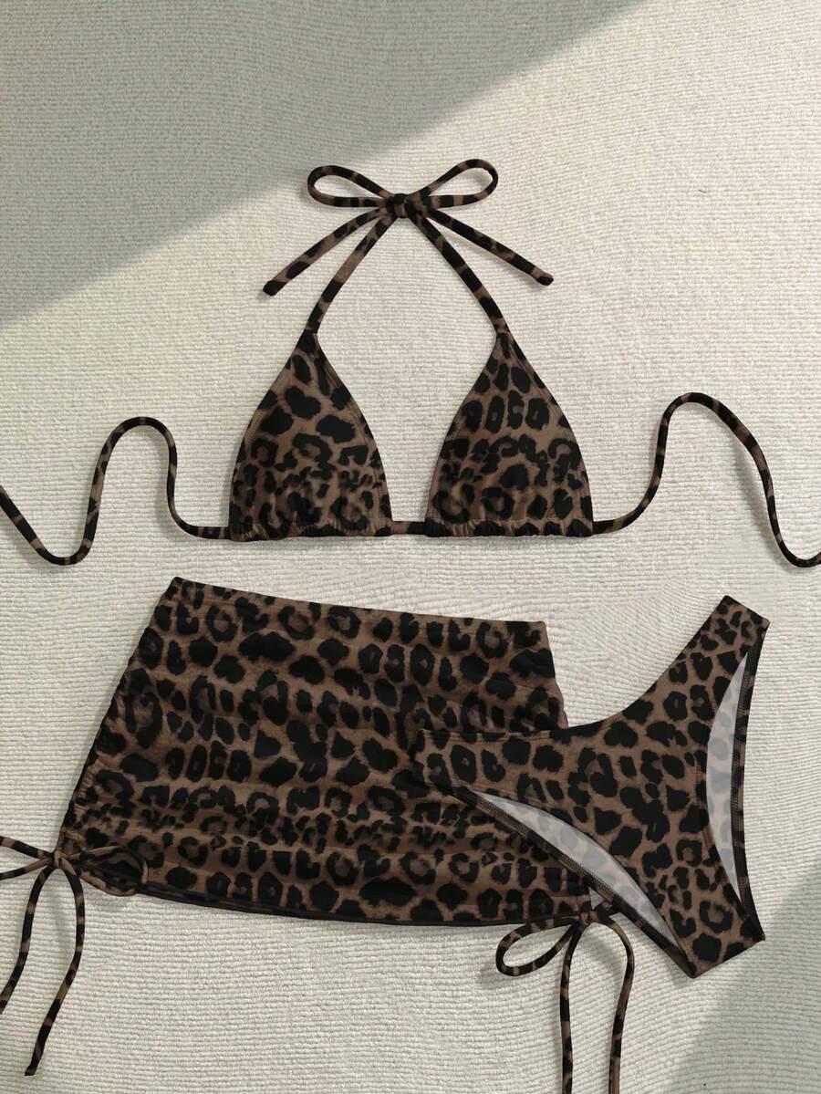 SOLEIA DWUCZĘŚCIOWY STRÓJ KĄPIELOWY NARZUTKA NA BIODRA ANIMAL PRINT S09__XL