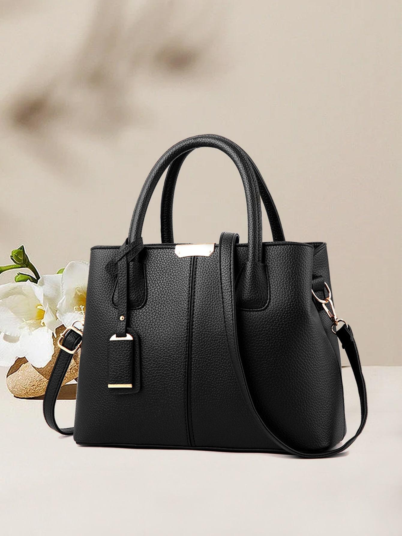 SHEIN CZARNA TOREBKA IMITACJA SKÓRY S07__21X13X30CM