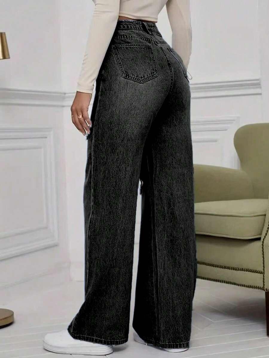 SHEIN CZARNE SPODNIE JEANS S06__XL