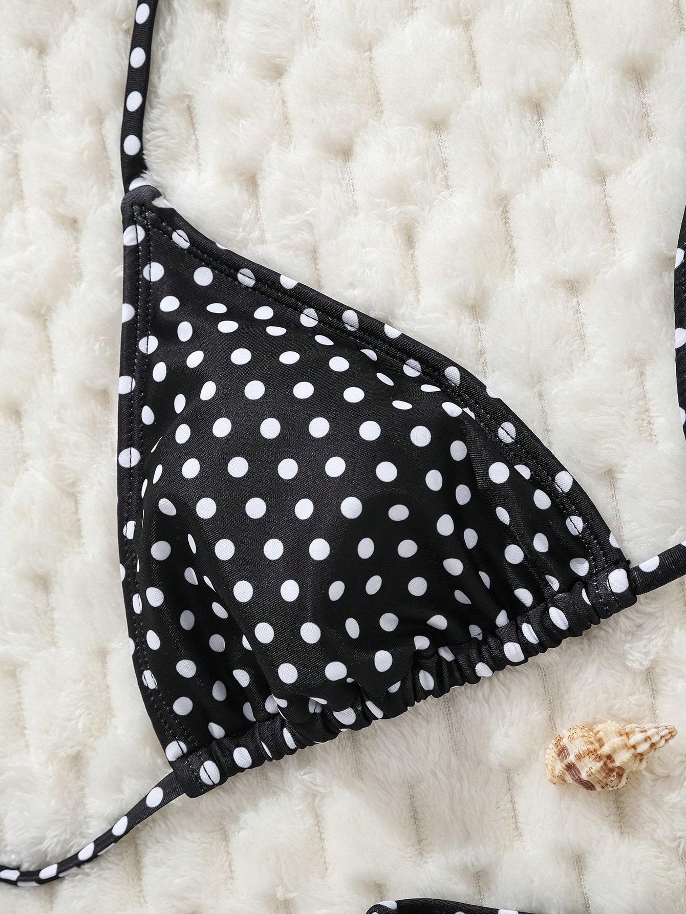 SHEIN DWUCZĘŚCIOWY STRÓJ KĄPIELOWY WZÓR GROSZKI S09__XS