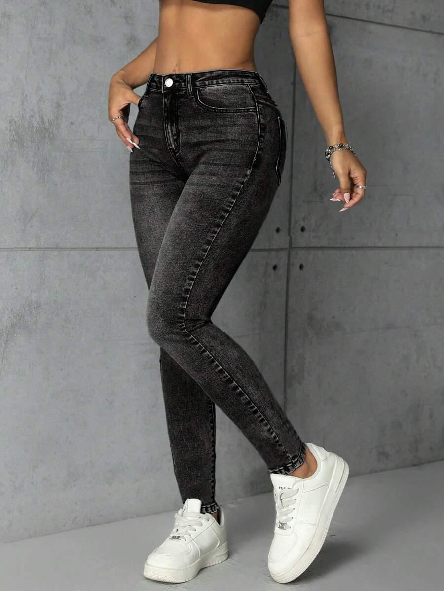 SHEIN SPODNIE RURKI JEANS S06__L