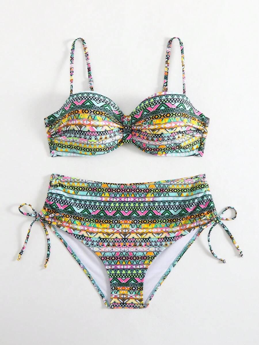 SHEIN DWUCZĘŚCIOWY STRÓJ KĄPIELOWY S09__L