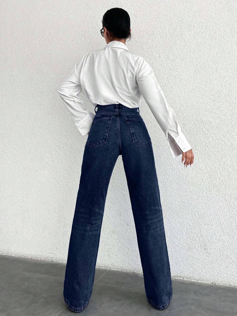SHEIN NIEBIESKIE SPODNIE JEANS S06__XS