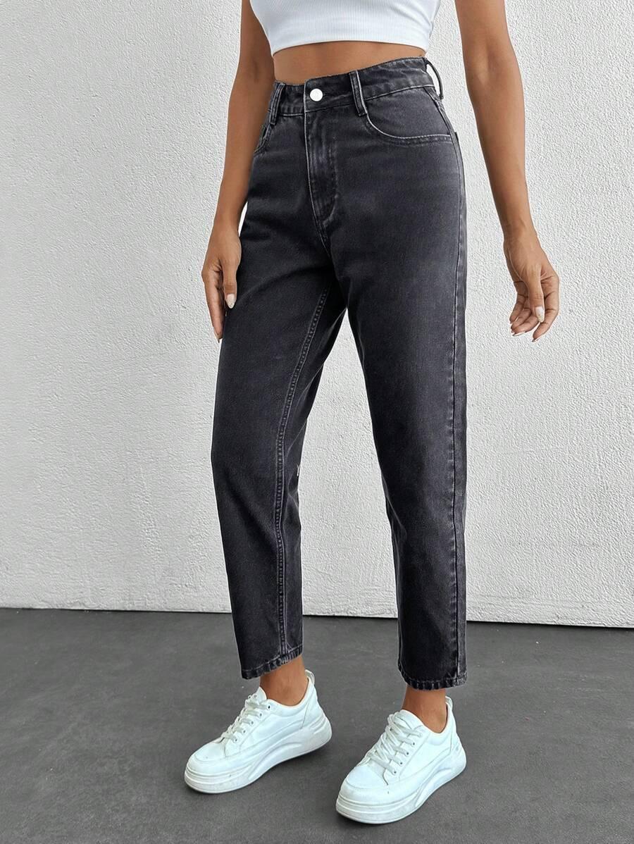 SHEIN CZARNE SPODNIE JEANS S06__L