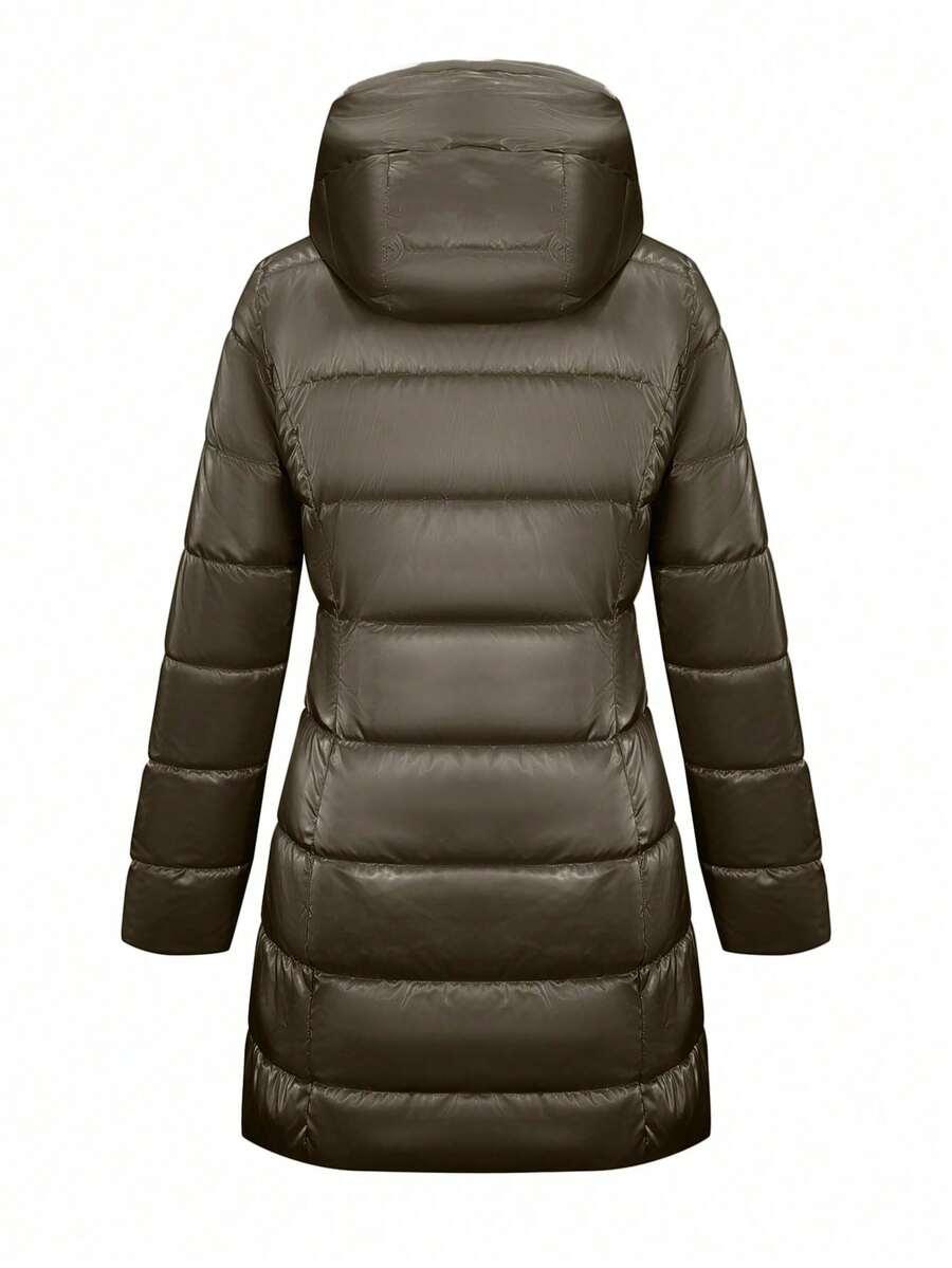 SHEIN BRĄZOWA PIKOWANA KURTKA POŁYSK W01__M