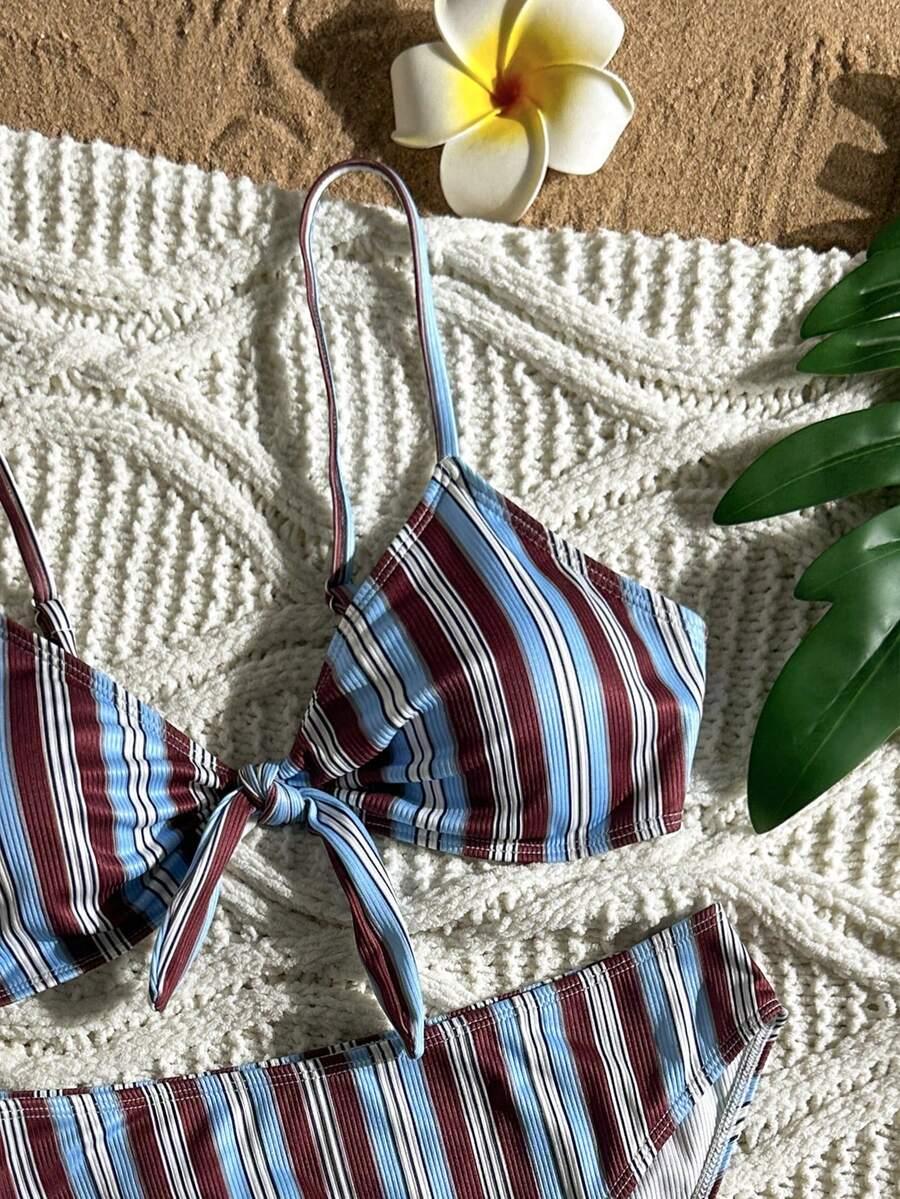 SHEIN DWUCZĘŚCIOWY STRÓJ KĄPIELOWY PASKI S09__L