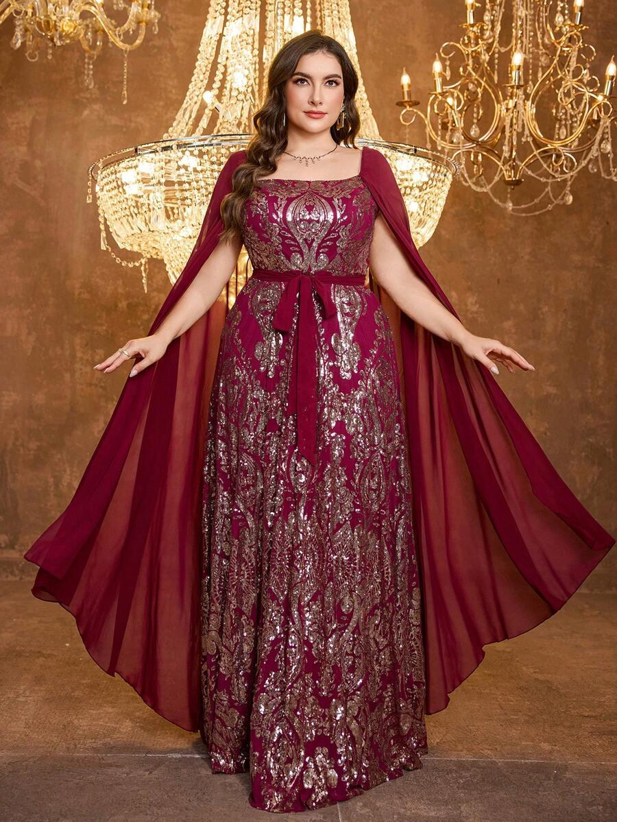 SHEIN BORDOWA MAXI SUKIENKA ZDOBIENIE S06__46
