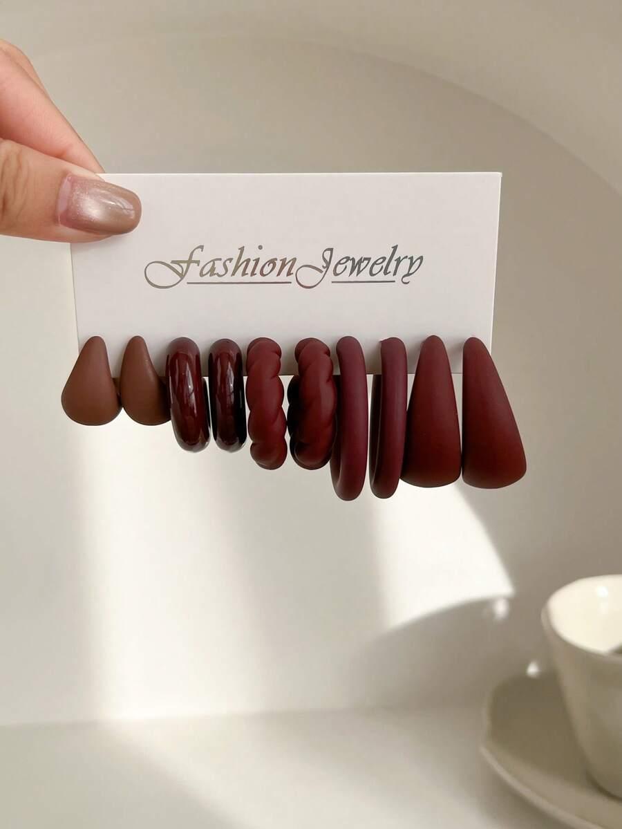 SHEIN ZESTAW CZERWONYCH KOLCZYKÓW S07__30SZT