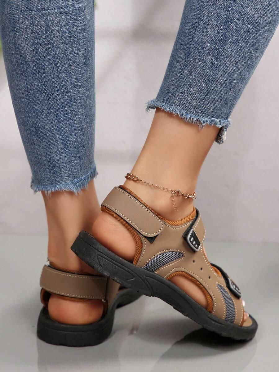 SHEIN BRĄZOWE SANDAŁY NA RZEPY S06__37,5