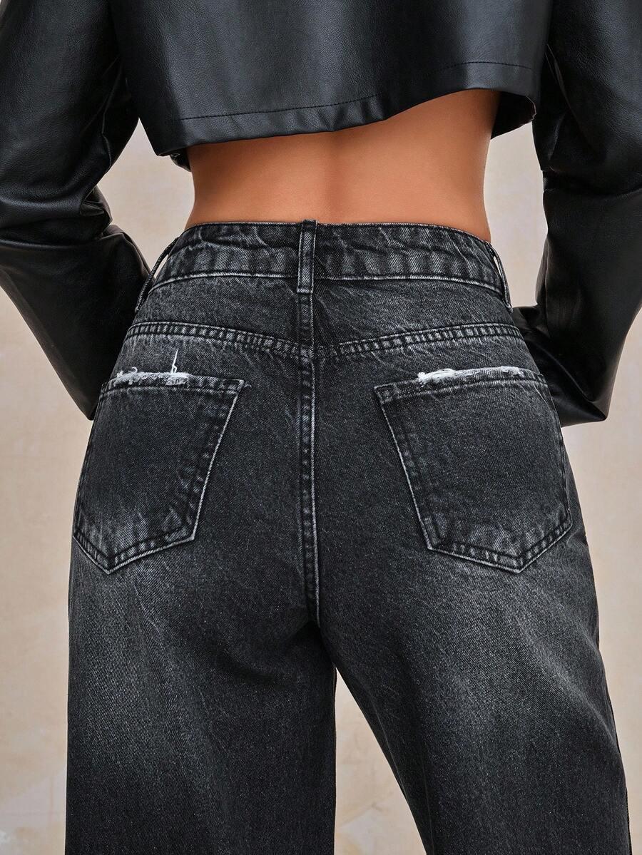 EURMUSE CZARNE SPODNIE JEANS S06__M