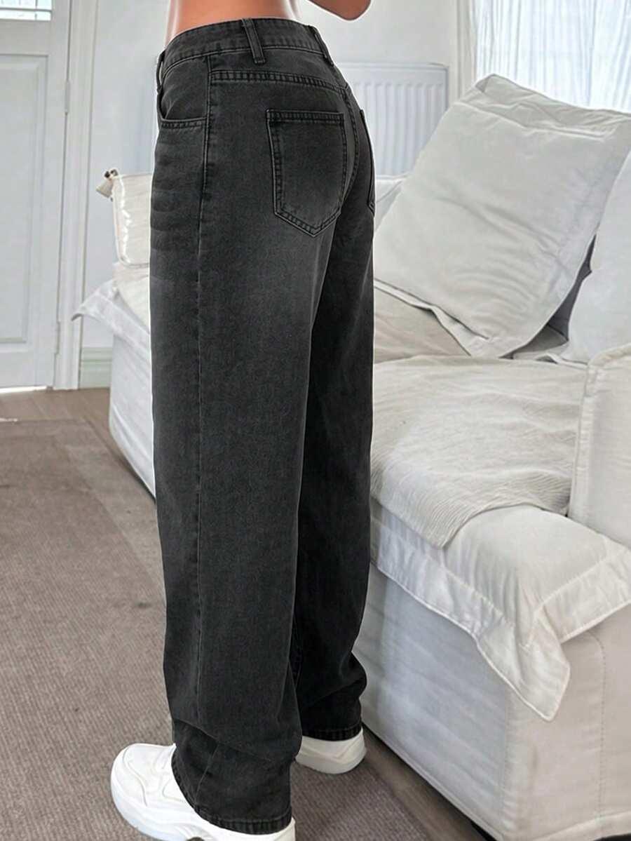 SHEIN CZARNE SPODNIE JEANS S06__S