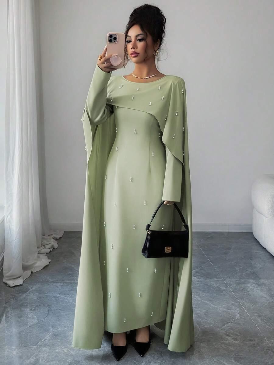 SHEIN ZIELONA MAXI SUKIENKA S06__L