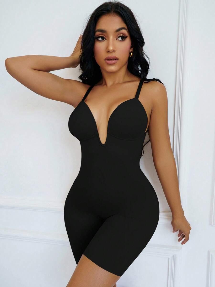 SHEIN CZARNE BODY MODELUJĄCE SZORTY S09__XL
