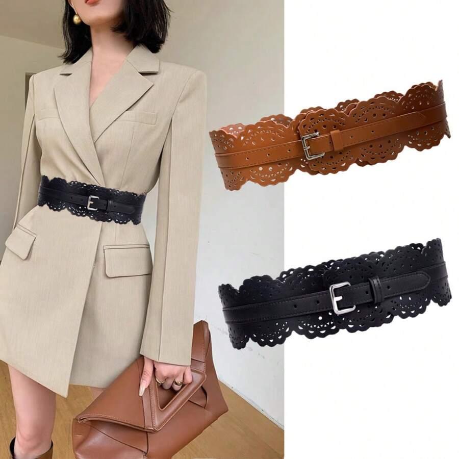 SHEIN CZARNY PASEK KLAMRA S07__L