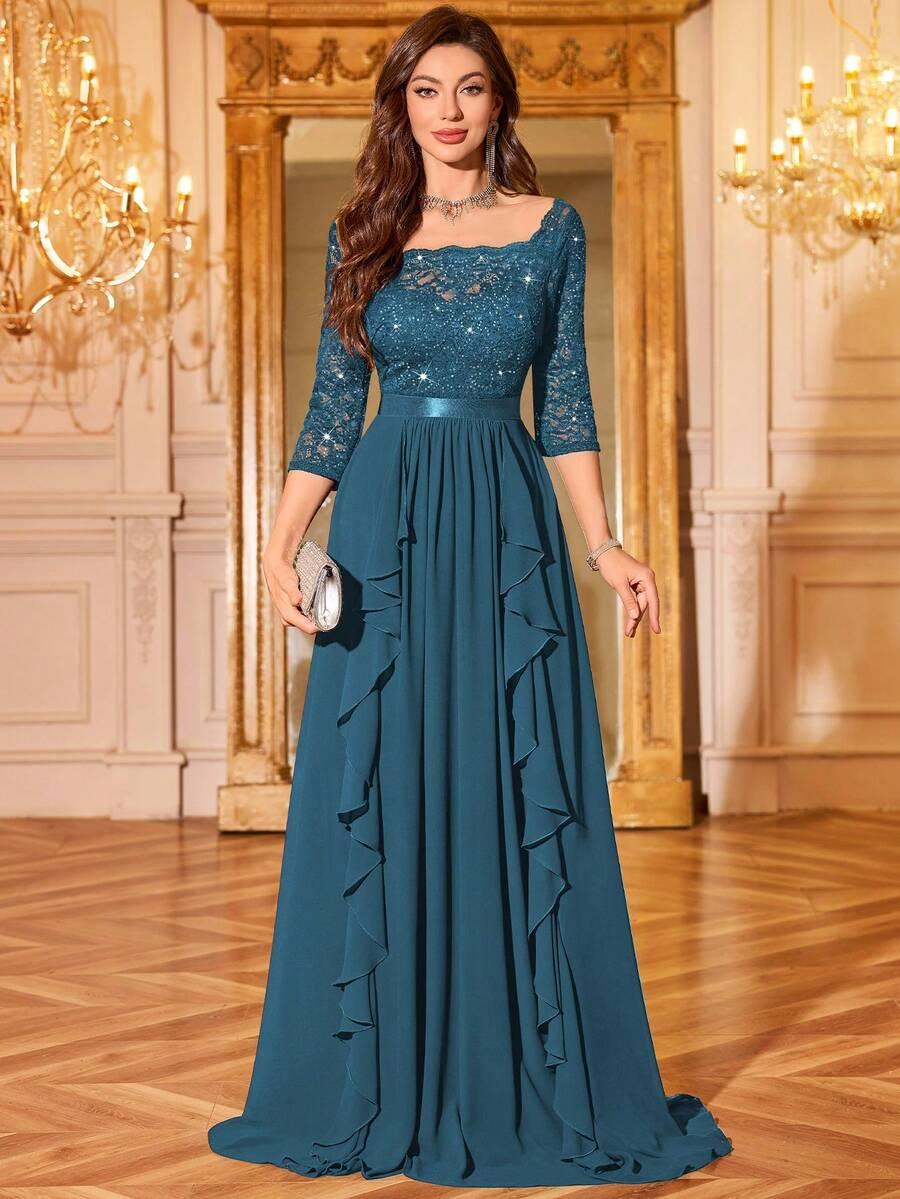 MIUSOL NIEBIESKA MAXI SUKIENKA S06__L
