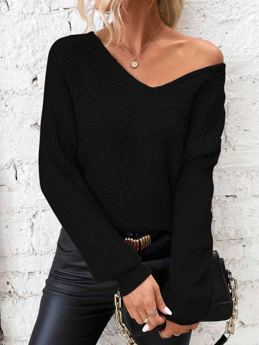 SHEIN SWETER ODKRYTE PLECY KORONKA S06__L