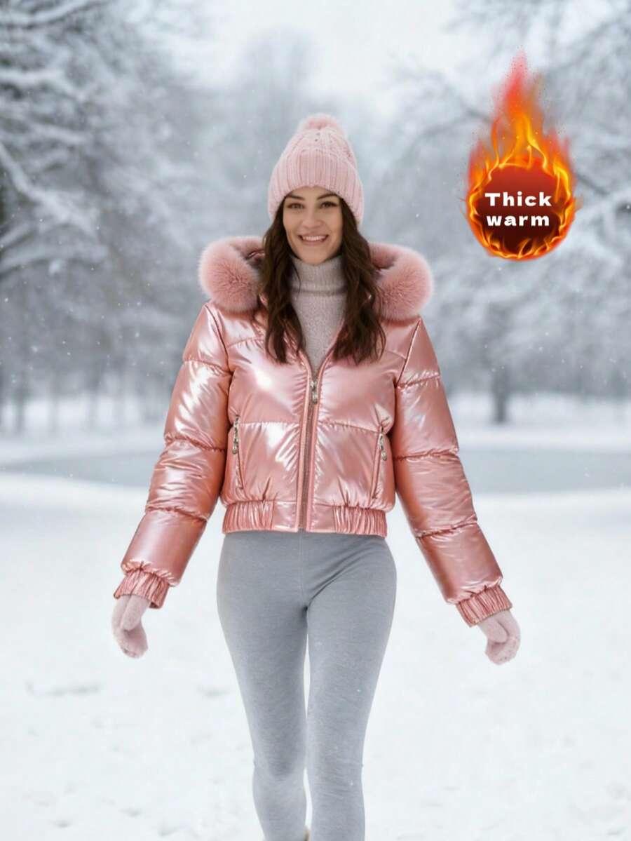 SHEIN RÓŻOWA KURTKA KAPTUR W01__S