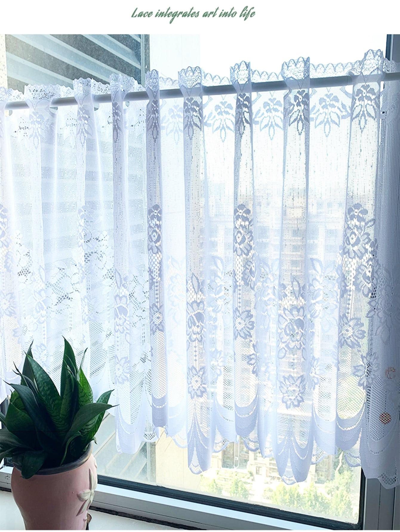 SHEIN BIAŁA FIRANKA ZDOBIENIE 1-PACK S07__100X60CM