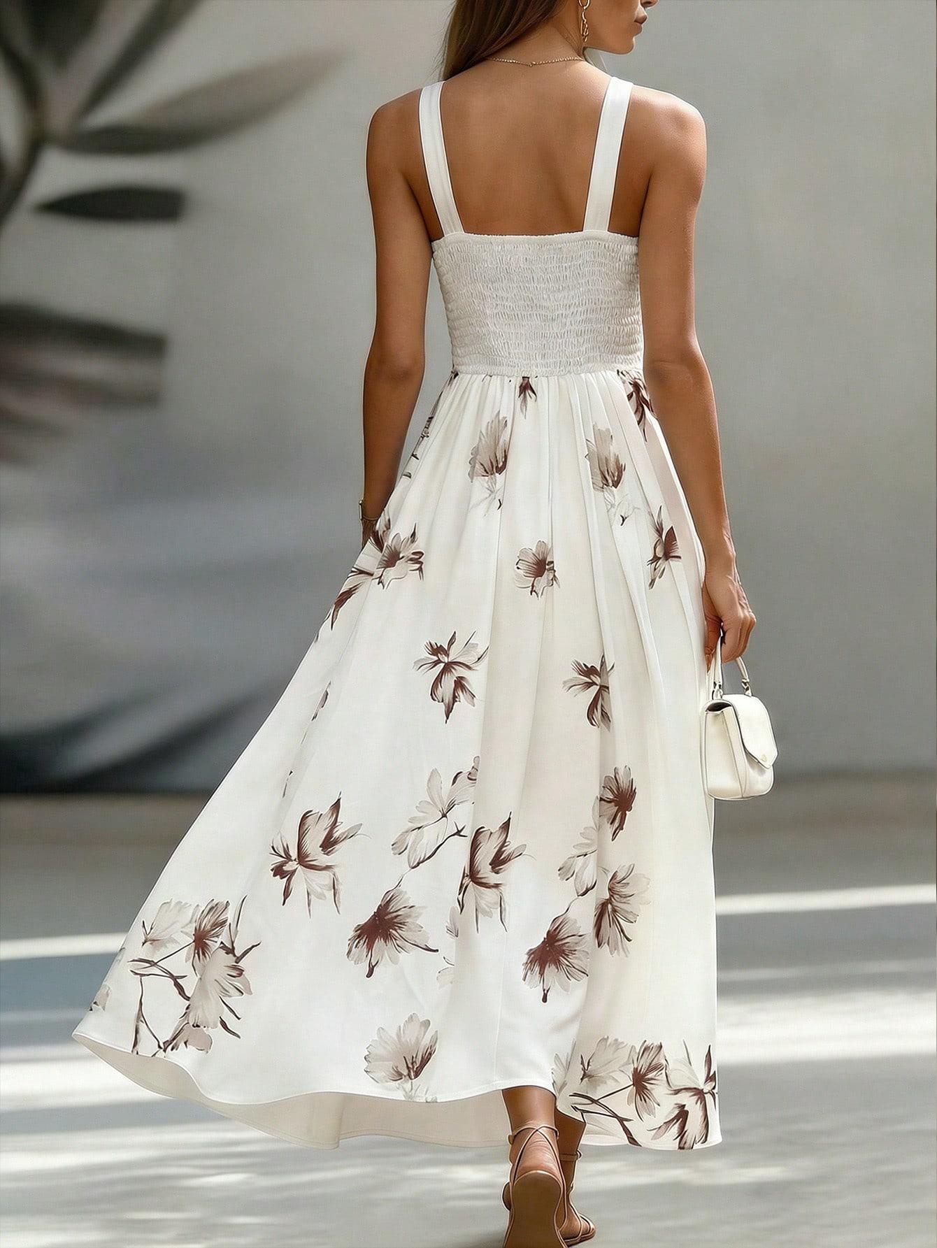 SHEIN SUKIENKA W KWIATY DEKOLT V S06__S