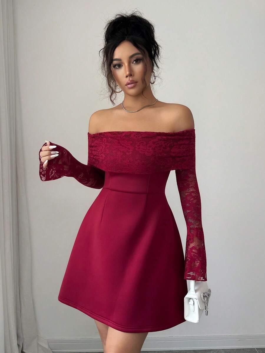 SHEIN CZERWONA MINI SUKIENKA S06__XL