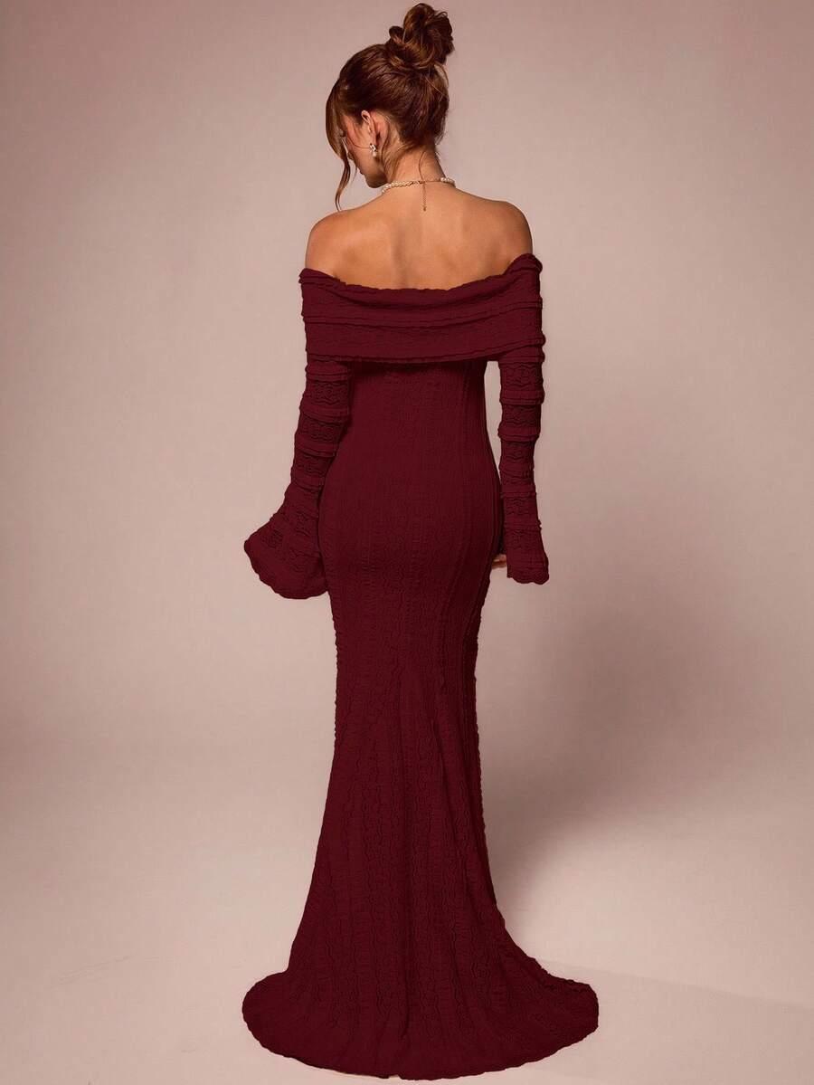 SHEIN BORDOWA MAXI SUKIENKA S06__M