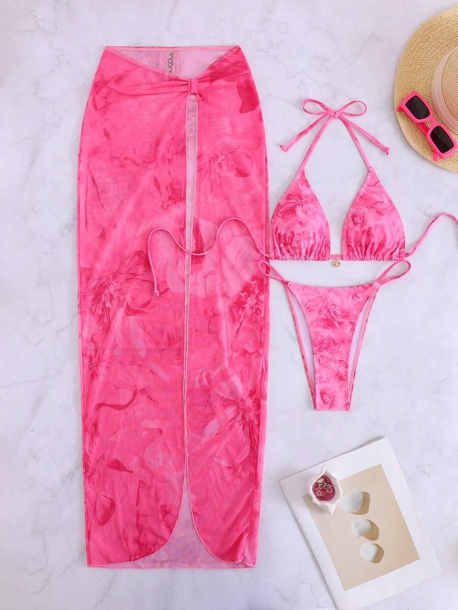 SHEIN DWUCZĘŚCIOWY STRÓJ KĄPIELOWY PAREO S09__S