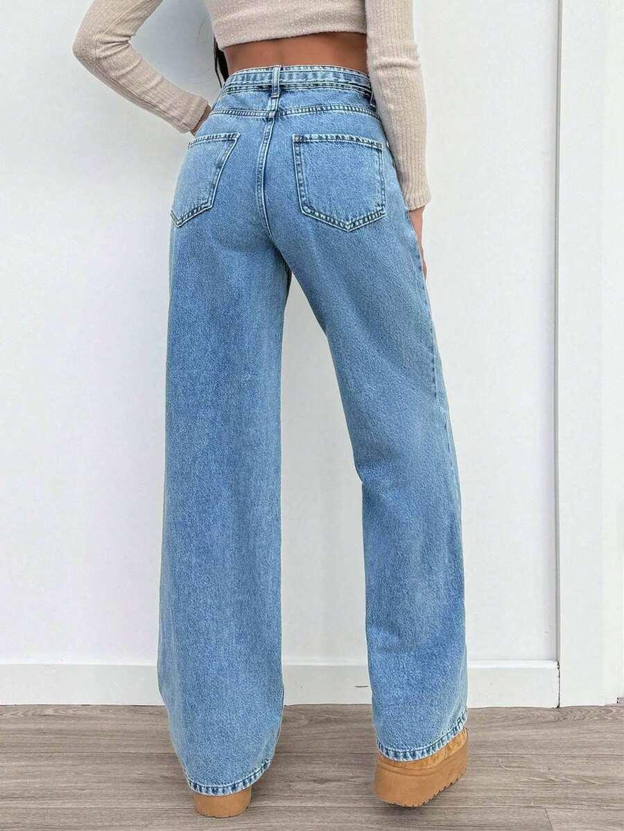 SHEIN NIEBIESKIE SPODNIE JEANS PK01__M