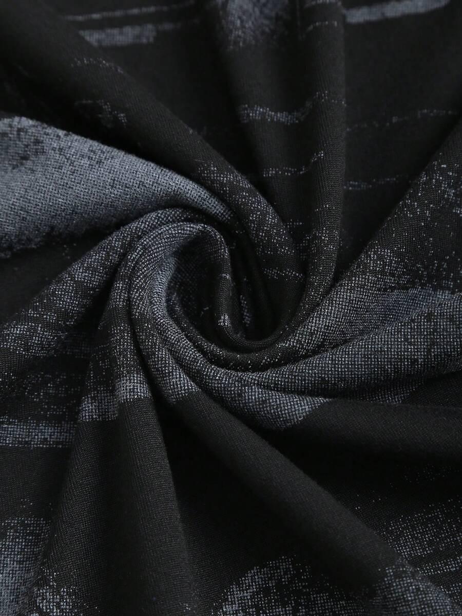 SHEIN CZARNA DOPASOWANA BLUZKA NADRUK PK01__XS