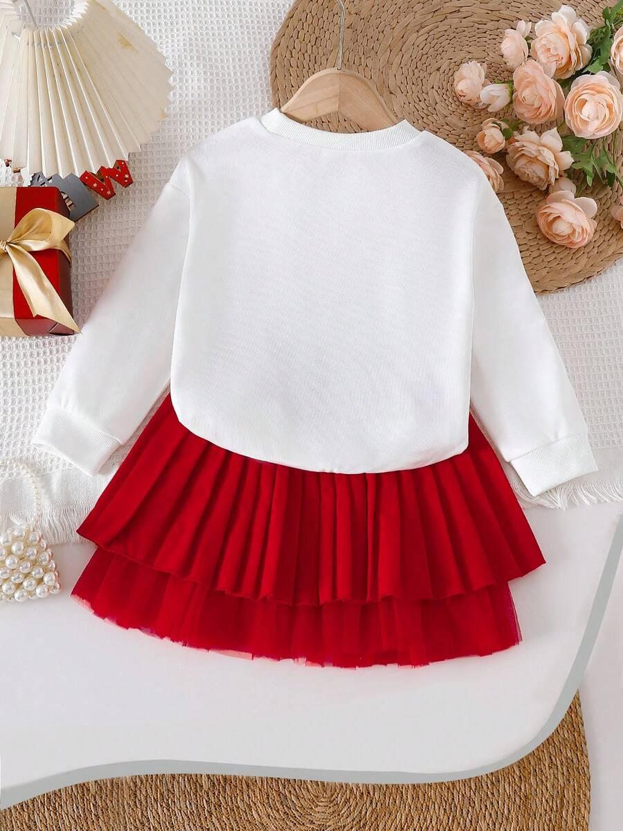 SHEIN BLUZA SPÓDNICA KOMPLET NAPIS MERRY CHRISTAMS BDD__110/116