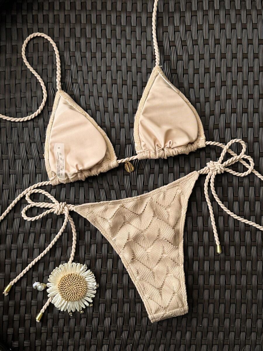 SHEIN WIĄZANY DWUCZĘŚCIOWY STRÓJ KĄPIELOWY S09__S