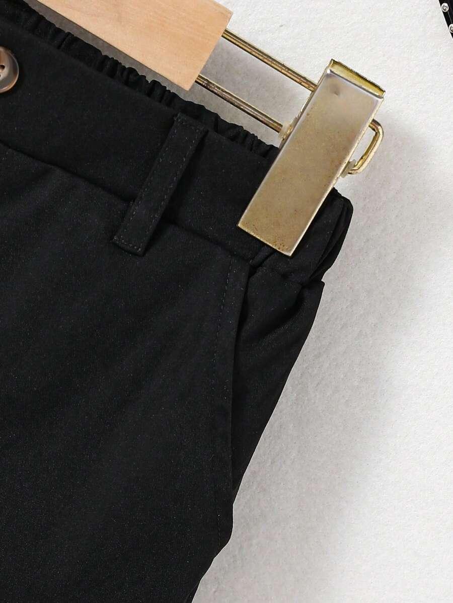 SHEIN CZARNE SPODENKI Z GUMKĄ W PASIE 146-152