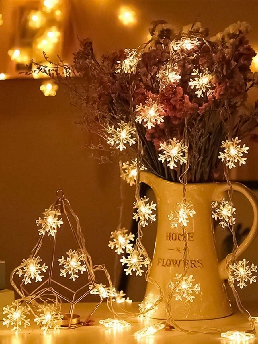 TECKWE LAMPKI LED PŁATKI ŚNIEGU BDD__3M