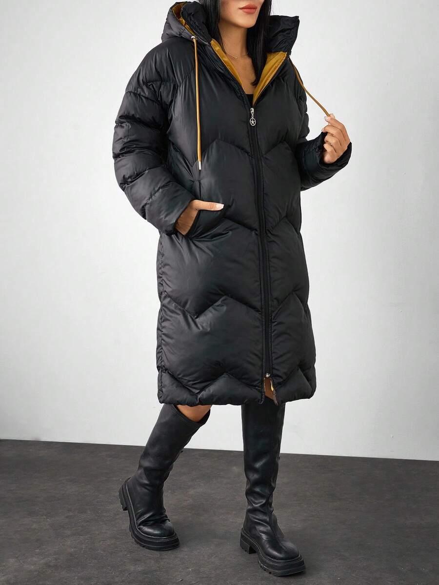 SHEIN CZARNA PIKOWANA KURTKA ZAMEK W01__XL