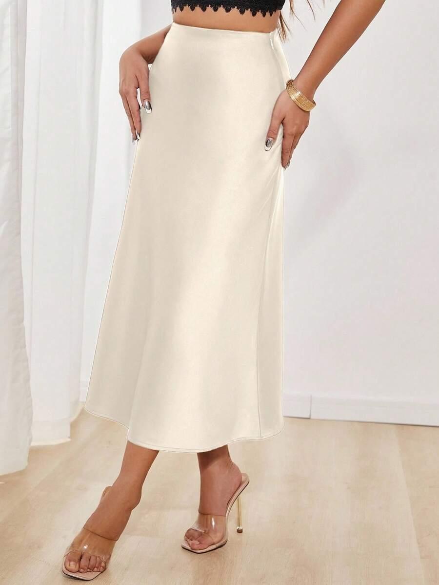 SHEIN BEŻOWA MAXI SPÓDNICA S06__S