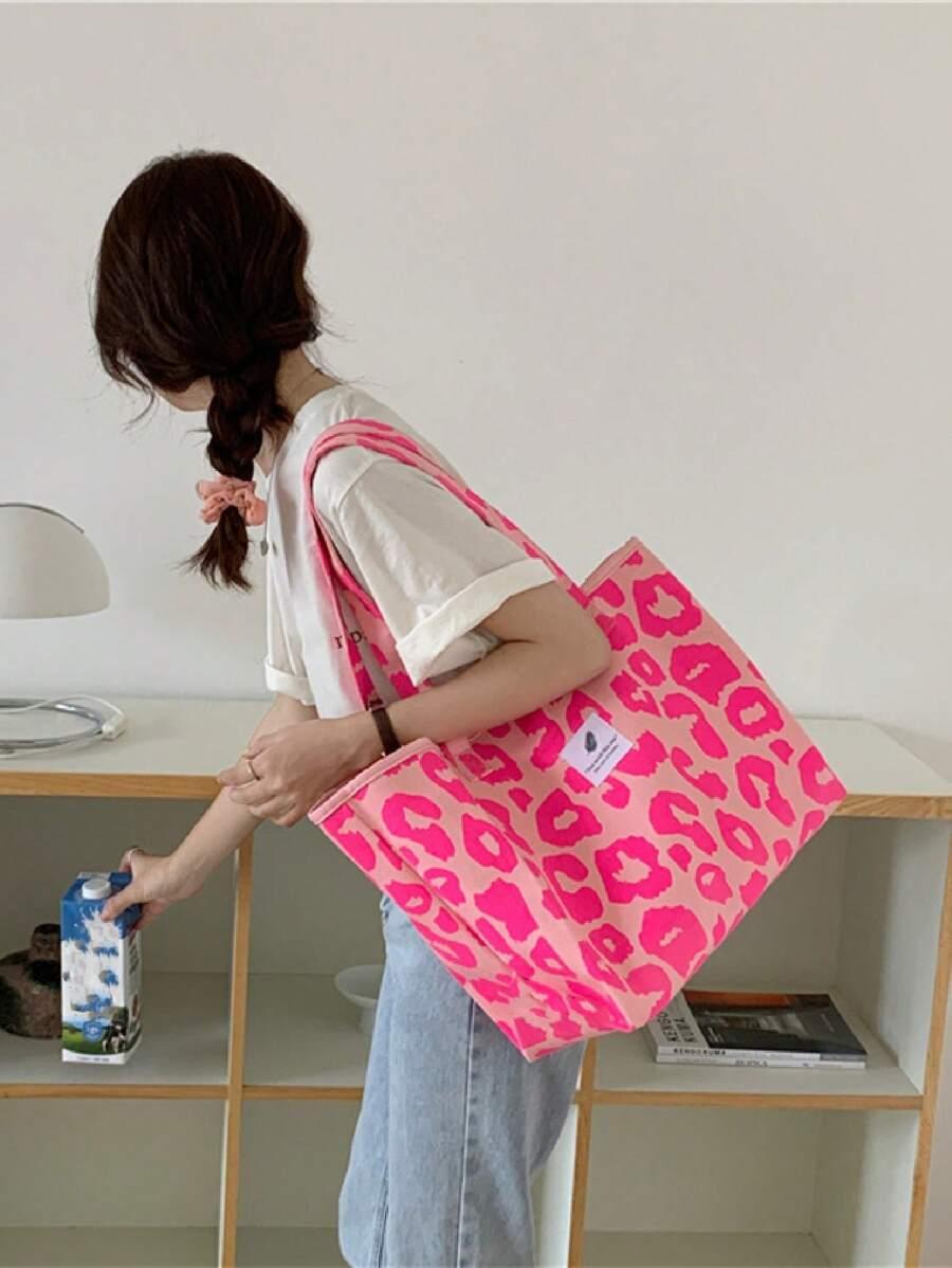 SHEIN RÓŻOWA TORBA PRINT S07__50X35
